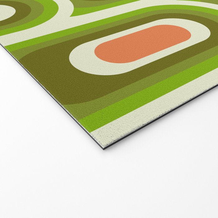 retro aesthetic 60s 70s pattern 45c green Welcome Mat Gallery Image 2