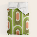 retro aesthetic 60s 70s pattern 45c green Comforter Gallery Image 6