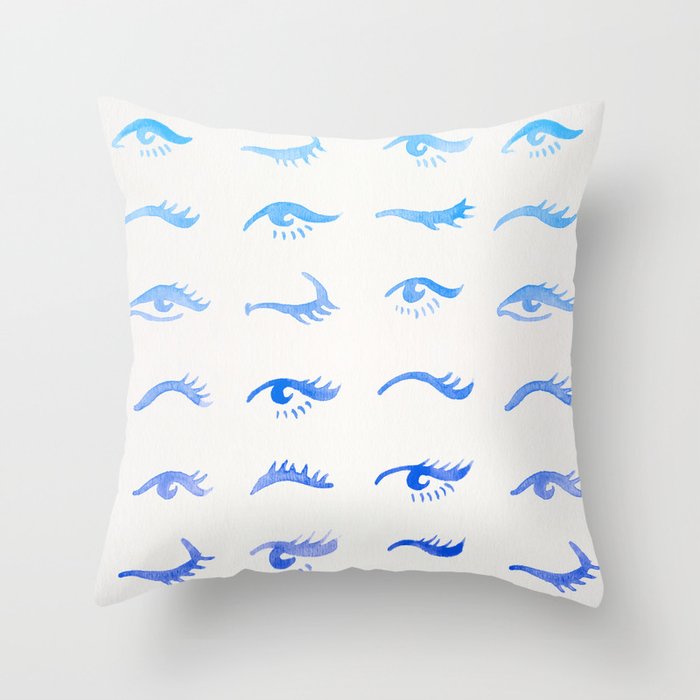 Mascara Envy - Blue OmbrÃ© Palette Throw Pillow Gallery Image 1