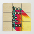 Too Rad To Be Sad - neon rainbow Wood Wall Art Gallery Image 1
