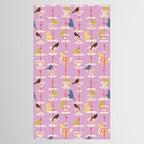 Garden Bird feeding happy pink Tablecloth Gallery Image 2