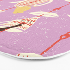 Garden Bird feeding happy pink Bath Mat Gallery Image 3