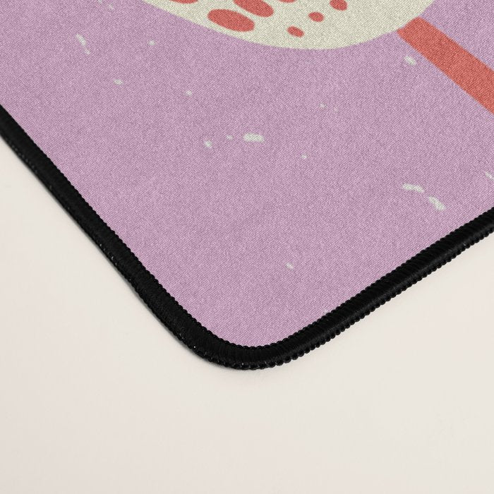 Garden Bird feeding happy pink Desk Mat Gallery Image 4