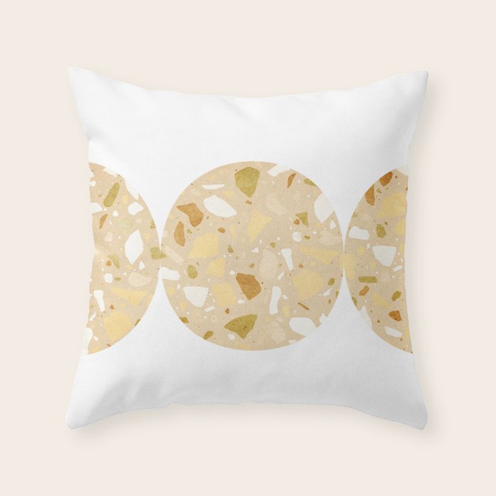 Terrazzo circle shapes Throw Pillow Gallery Image 6