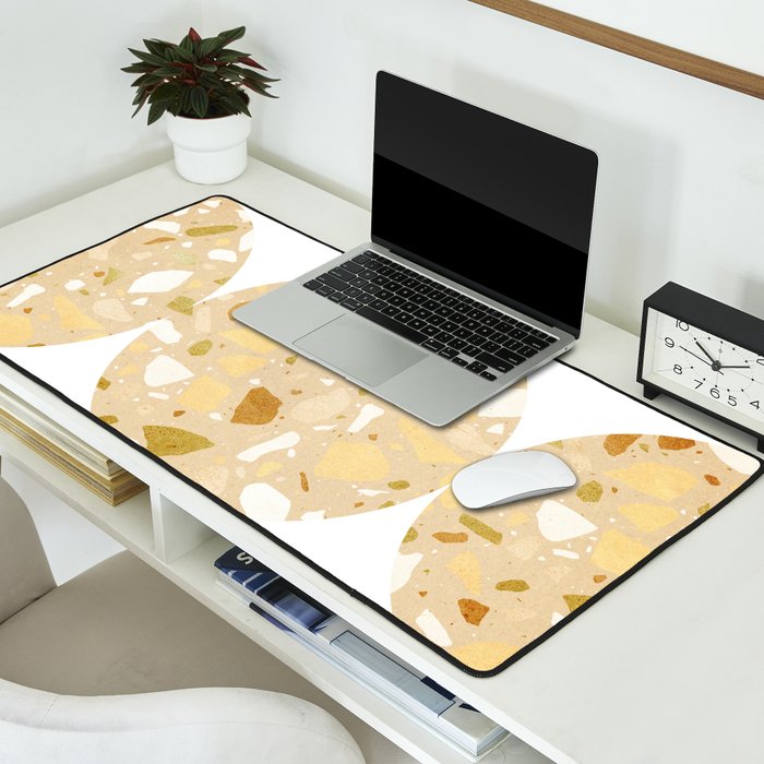 Terrazzo circle shapes Desk Mat Gallery Image 2
