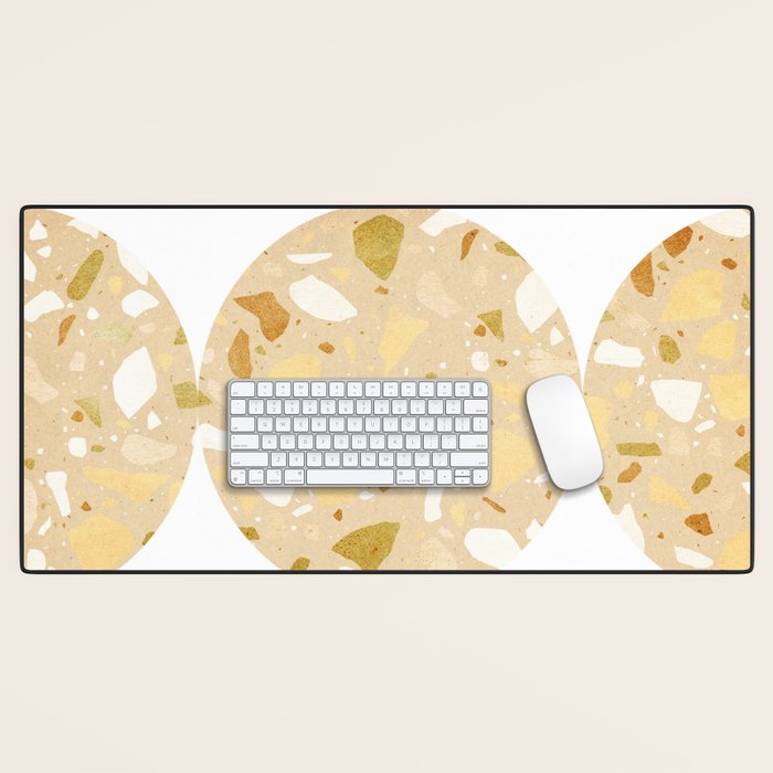 Terrazzo circle shapes Desk Mat Gallery Image 1