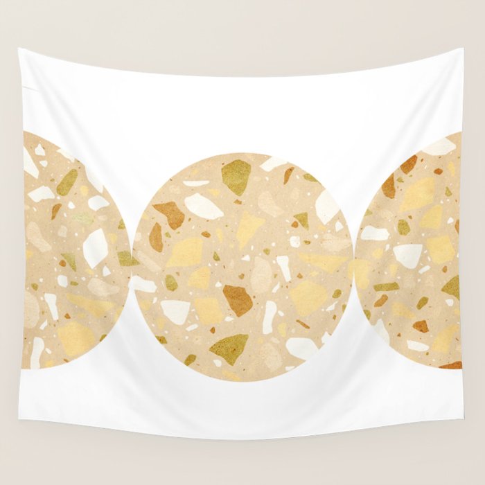 Terrazzo circle shapes Wall Tapestry Gallery Image 4