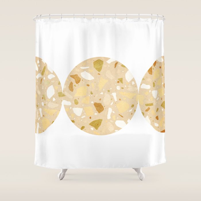 Terrazzo circle shapes Shower Curtain Gallery Image 1