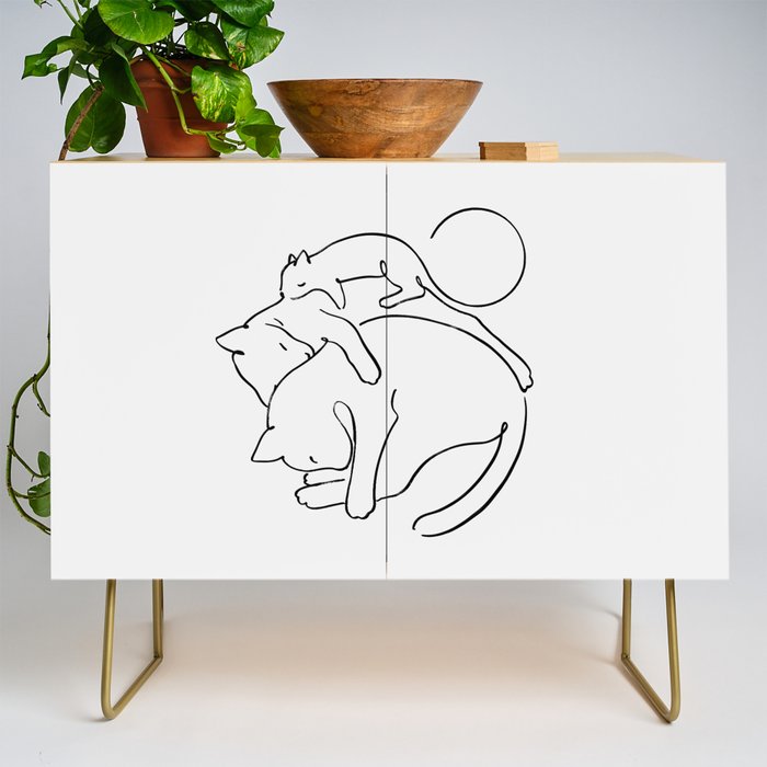 Cats line art 1 Credenza Gallery Image 1
