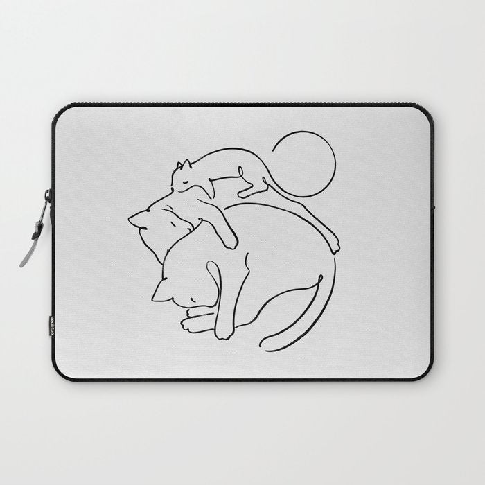 Cats line art 1 Laptop Sleeve Gallery Image 1