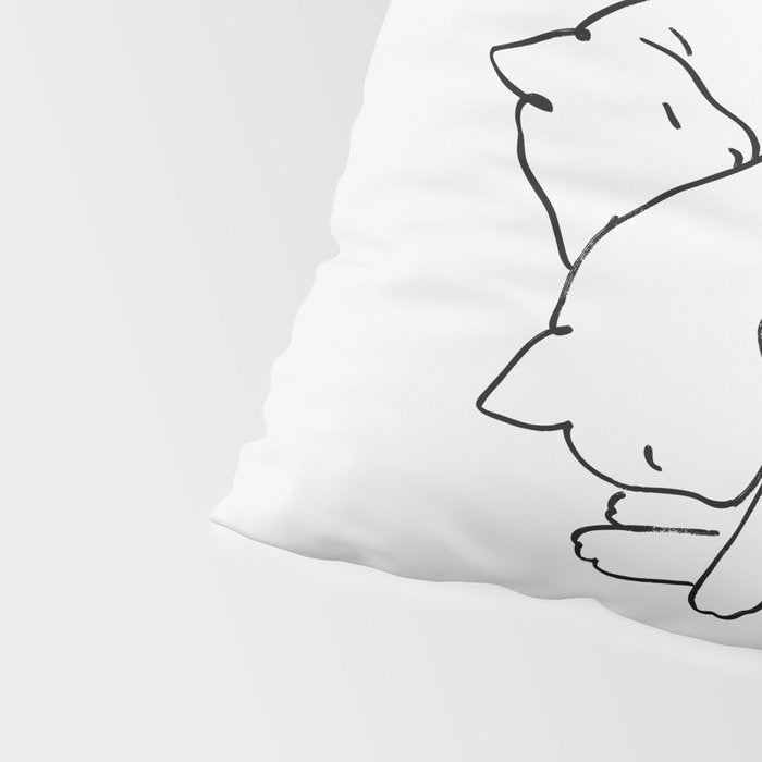 Cats line art 1 Pillow Sham Gallery Image 4