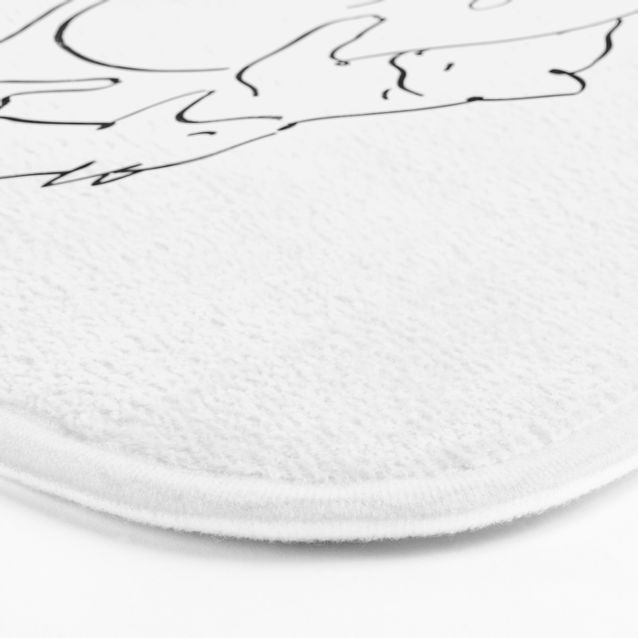 Cats line art 1 Bath Mat Gallery Image 3