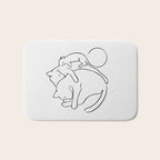 Cats line art 1 Bath Mat Gallery Image 1