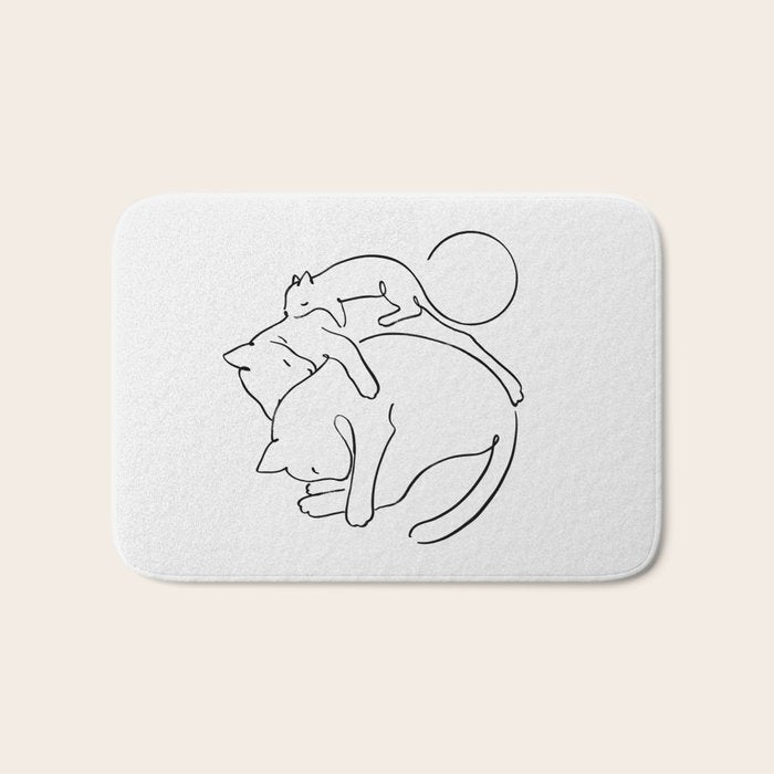 Cats line art 1 Bath Mat Gallery Image 1