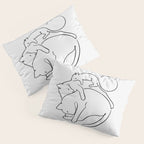 Cats line art 1 Pillow Sham Gallery Image 3