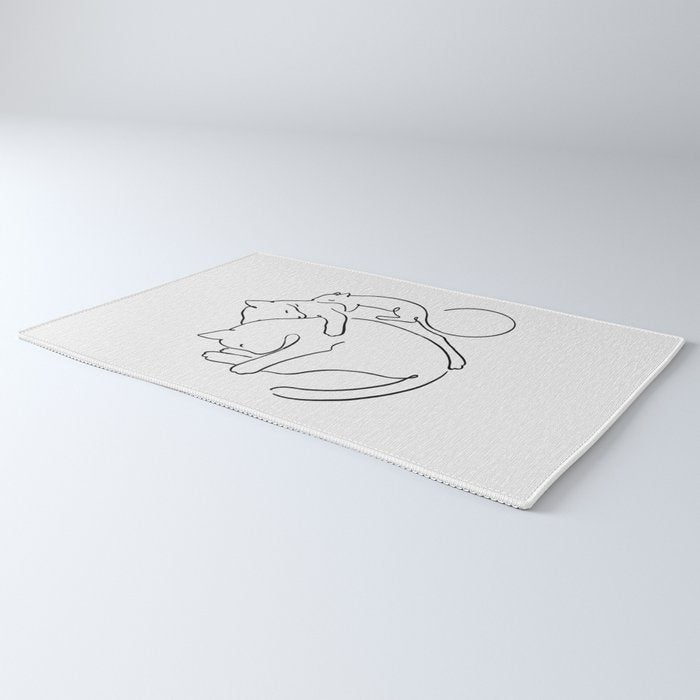 Cats line art 1 Rug Gallery Image 3