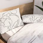 Cats line art 1 Pillow Sham Gallery Image 2