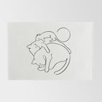 Cats line art 1 Rug Gallery Image 2