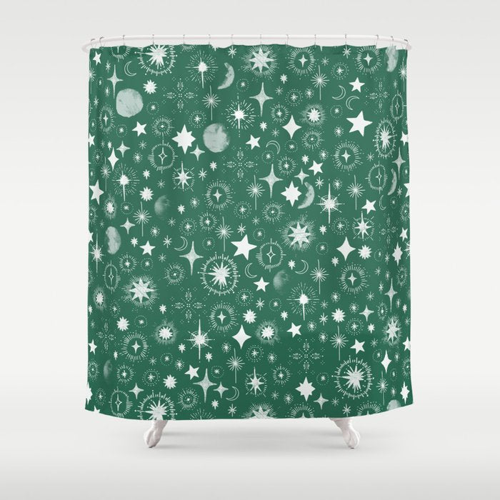 Greenish stellar S Shower Curtain Gallery Image 1