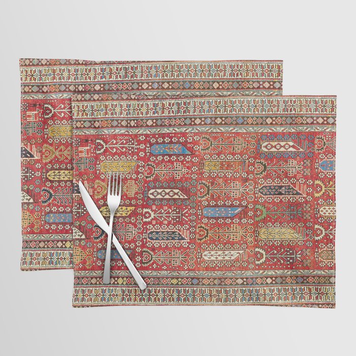 Shirvan Caucasian Antique Carpet Print Placemat Gallery Image 1
