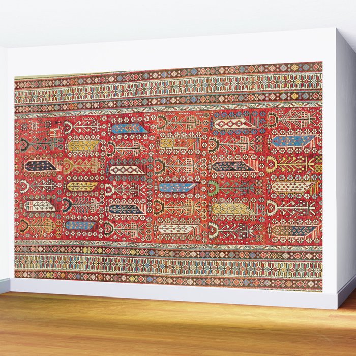Shirvan Caucasian Antique Carpet Print Wall Mural Gallery Image 2
