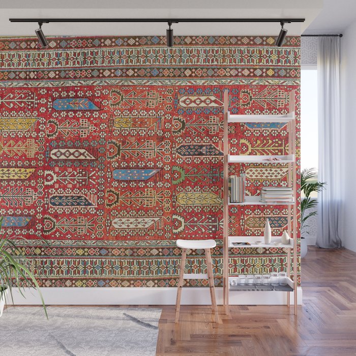 Shirvan Caucasian Antique Carpet Print Wall Mural Gallery Image 1