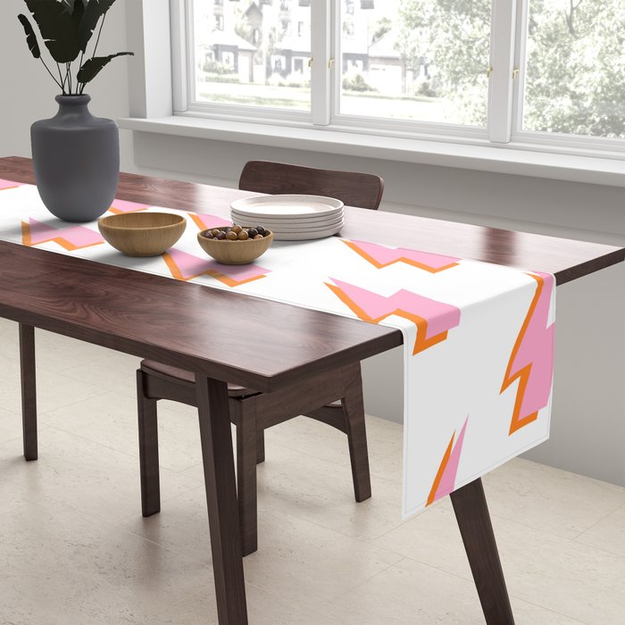 Pink and Orange Lightning Bolts Table Runner Gallery Image 2
