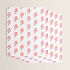 Pink and Orange Lightning Bolts Wrapping Paper Gallery Image 3