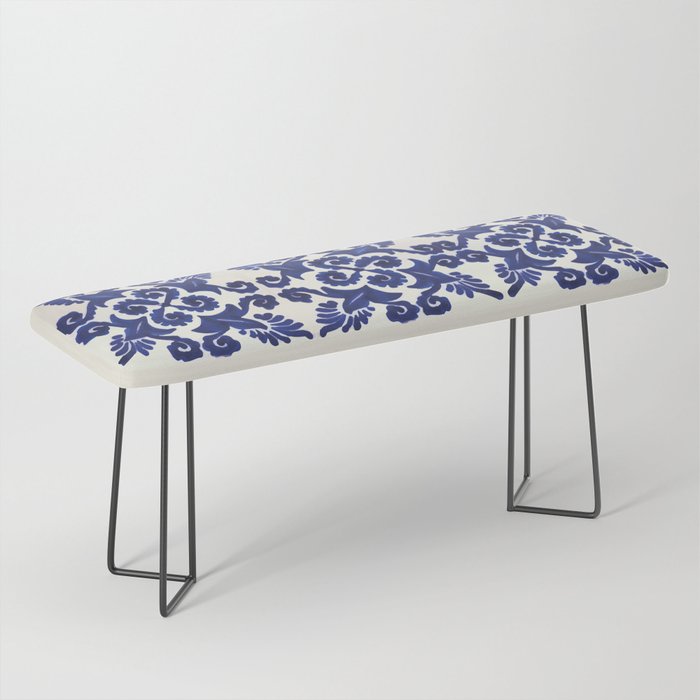 Talavera mexican tile traditional blue ceramic mosaic Bench Gallery Image 1