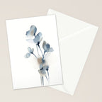 Blue grey florals Stationery Card Gallery Image 2