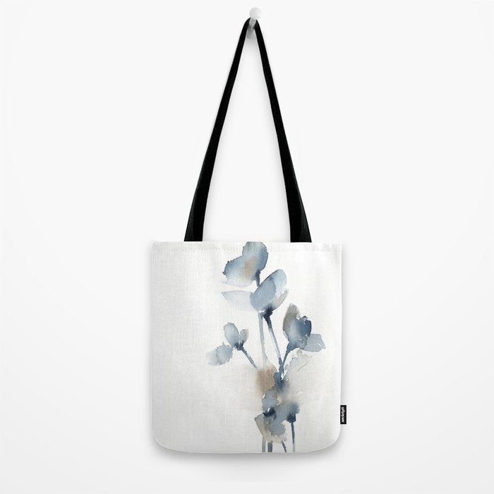 Blue grey florals Tote Bag Gallery Image 2