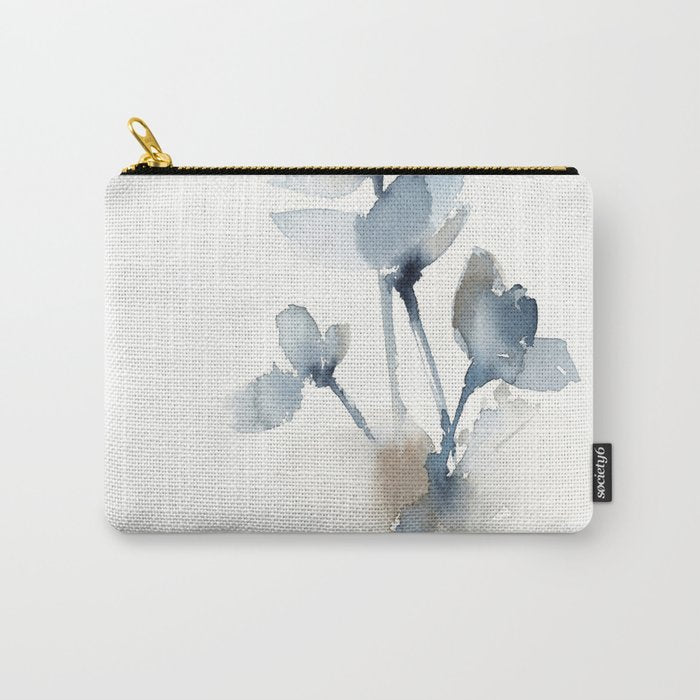 Blue grey florals Carry All Pouch Gallery Image 1