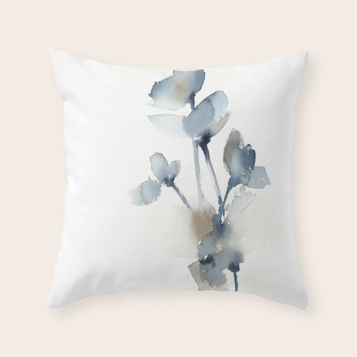 Blue grey florals Throw Pillow Gallery Image 6