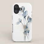 Blue grey florals iPhone Case Gallery Image 1