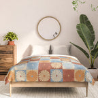 Retro Flowers Check Pattern XVIII Comforter Gallery Image 3