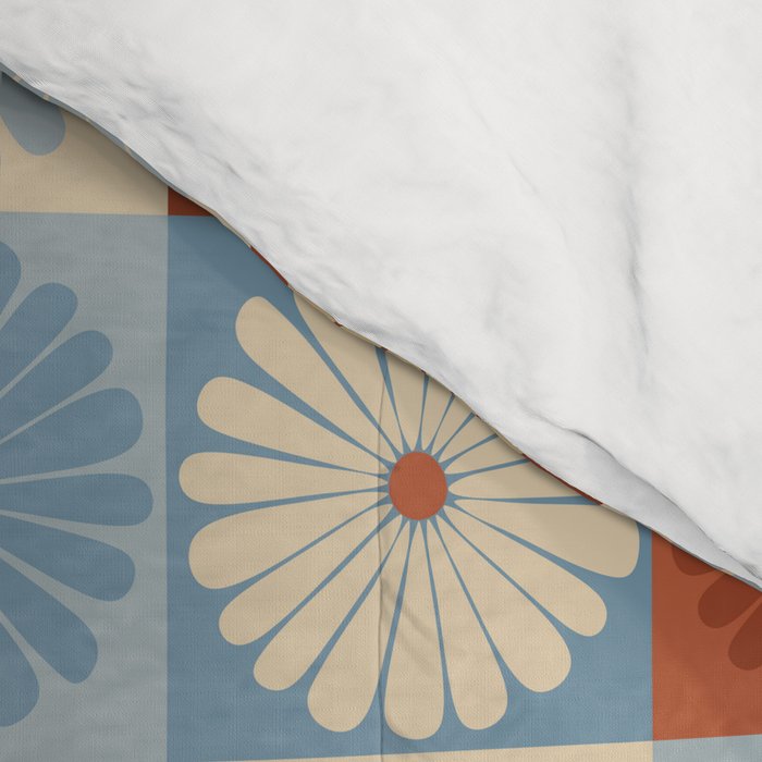 Retro Flowers Check Pattern XVIII Comforter Gallery Image 4
