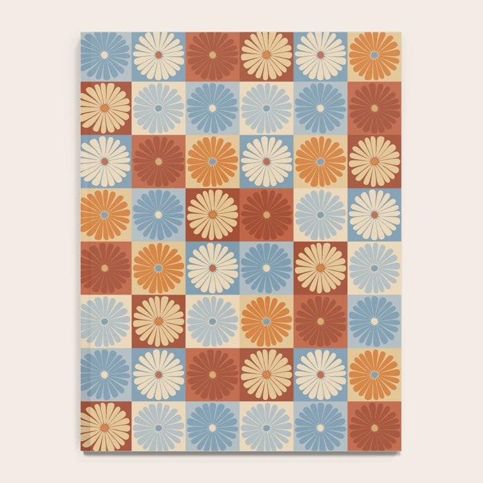 Retro Flowers Check Pattern XVIII Notebook Gallery Image 4
