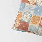 Retro Flowers Check Pattern XVIII Pillow Sham Gallery Image 4
