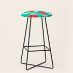 Cherry fruit market poster on aqua and turquoise stripes Stool Gallery Image 1