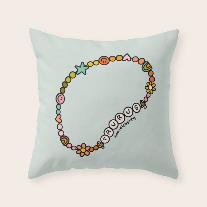 Taurus Friendship Bracelet Throw Pillow Gallery Image 1