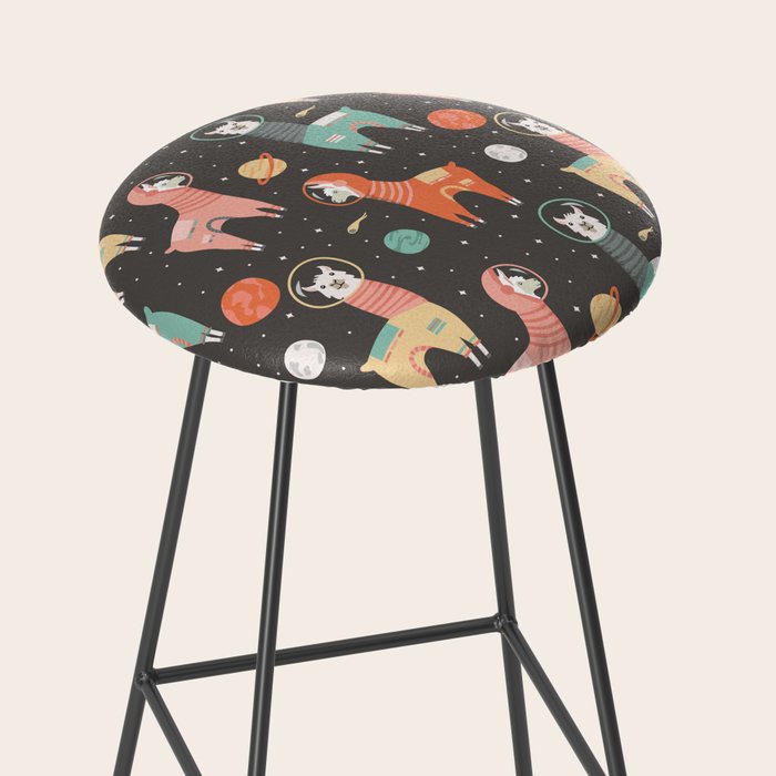 Astronaut Llamas in Space Stool Gallery Image 2