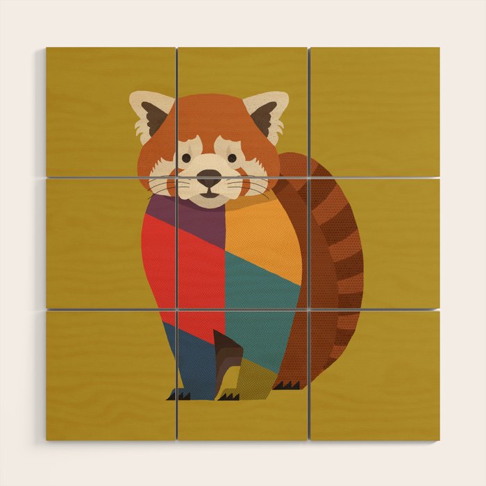Red Panda Wood Wall Art Gallery Image 1