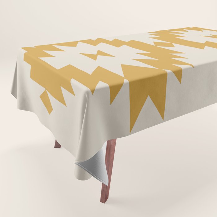 Southwestern Minimalism - Golden Yellow Neutral Beige Tablecloth Gallery Image 1