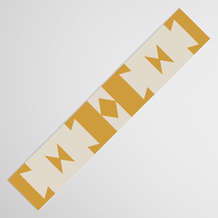 Southwestern Minimalism - Golden Yellow Neutral Beige Table Runner Gallery Image 3