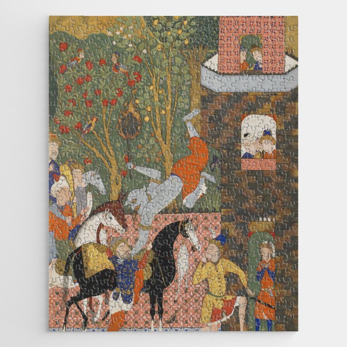 Falnama (Book of omens)The Angel of Death slays Shaddad Islamic Antique Art  Jigsaw Puzzle Gallery Image 1