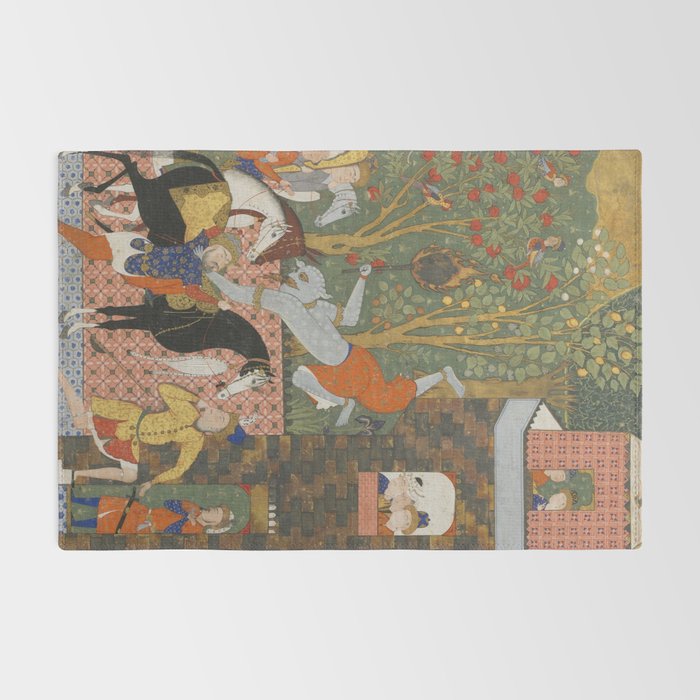 Falnama (Book of omens)The Angel of Death slays Shaddad Islamic Antique Art  Rug Gallery Image 2
