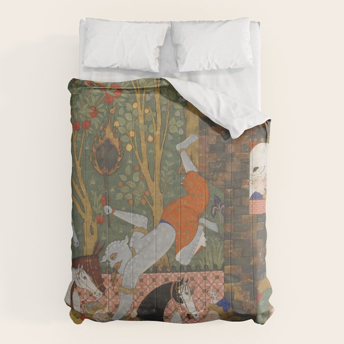 Falnama (Book of omens)The Angel of Death slays Shaddad Islamic Antique Art  Comforter Gallery Image 6