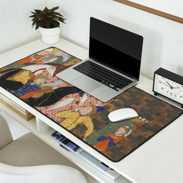 Falnama (Book of omens)The Angel of Death slays Shaddad Islamic Antique Art  Desk Mat Gallery Image 2