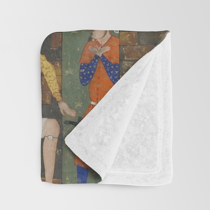 Falnama (Book of omens)The Angel of Death slays Shaddad Islamic Antique Art  Throw Blanket Gallery Image 3