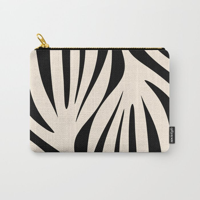 Maldives Minimalist Abstract Pattern in Black and Almond Cream Carry All Pouch Gallery Image 1